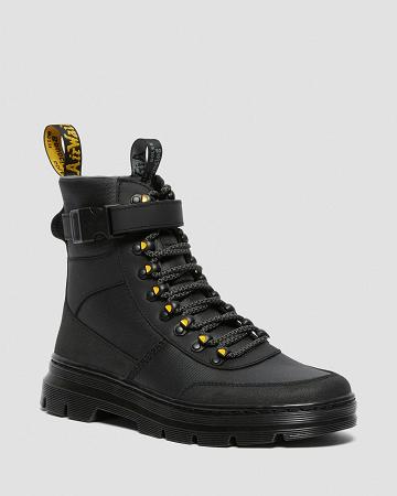 Women's Dr Martens Combs Tech Coated Canvas Ankle Boots Black | AU 51FDN